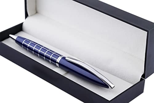 Image of amazon basics Premium Ballpoint Pen with Case for Office, Home and Gifting (Blue Body, Blue Ink)