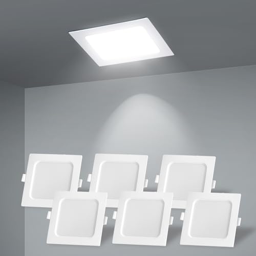 Aigostar Faretti LED da Incasso per Cartongesso Confezione da 6 W 620LM Faretto led interno,6500K luce bianca fredda,Faretto led incasso Adatto a camera da soggiorno,cucina,corridoio.Ф95-100mm