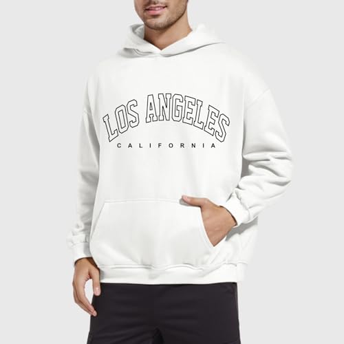 Bobeutou Oversized Graphic Hoodies for Men Los Angeles Vintage Sweatshirt California Letter Print Hoodie Pocket Pullover Top2