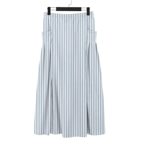 Linen Floral Pleated Maxi Skirts for Women Boho Flowy Vintage A Line Beach Skirts Elastic Waist Long Skirt with Pockets4