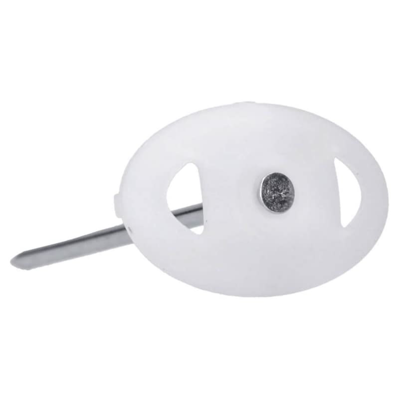 100 Stück Nagelscheiben Ø 3x70 mm mit Montagenagel Stahl oval Weiß