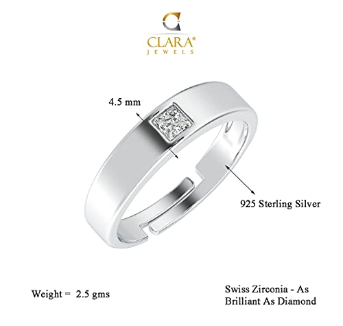 CLARA Pure Real 925 Sterling Silver Adjustable Ring Band | Valentine Gift for Women and Girls | Multiple Design Options (Image - 5)
