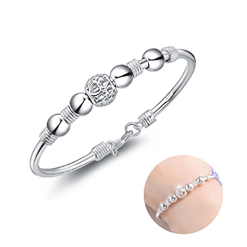 LuLiyLdJ Pulsera de acero inoxidable de 1 pieza para niñas, regalos de San...
