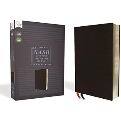 NASB, Thinline Bible, Bonded Leather, Black, Red Letter, 1995 Text, Comfort Print