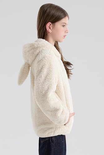 solomate Girl Fall Winter Outwear Rabbit Ear Decoration Jackets Outerwear Zip-up Jacket Toddler Hoodie Sweatshirt3