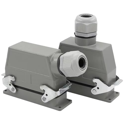 GWRWRQGJ HDC-HEE-046-1/2 Rectangular Heavy Duty Connector 46 Core Industrial Waterproof Cold Pressed Plug Socket 500V 16A(Lateral Line)