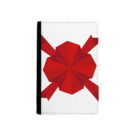 Housse passeport rouge abstrait motif origami multicolore classique