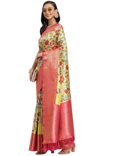 Image of Silk Zone Women's Banarasi Art Silk Digital Print Saree With Unstiched Blouse Piece