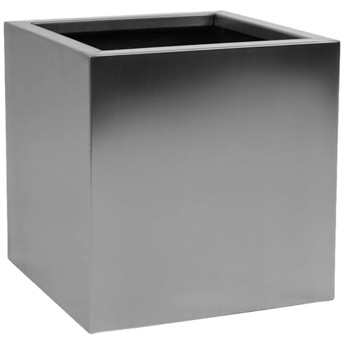 VIVANNO Pflanzkübel Blumenkübel Edelstahl wetterfest frostresistent - 30 x 30 x 30 cm, robust und modern