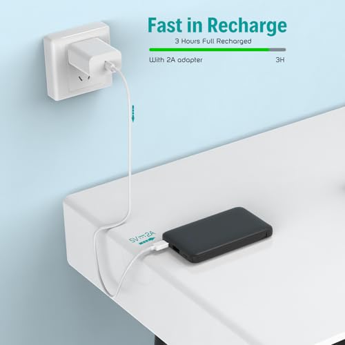 Smallest Portable Charger Built-in Cables 5000mAh,Ultra Slim Power Bank | Mini High Speed External Battery Packs,Lightweight USB C Phone Charger for iPhone Samsung Google Android (Black) - image 3