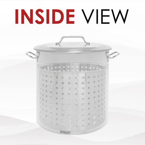 image for CONCORD Stainless Steel Stock Pot w/Steamer Basket. Cookware great for