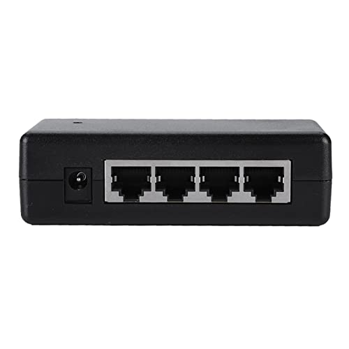 Fockety Inyector de Fuente de Alimentación PoE de 4 Puertos Inyector Resistente No Estándar IEEE802.3AF/At Compatible Cámara IP Material de Plástico