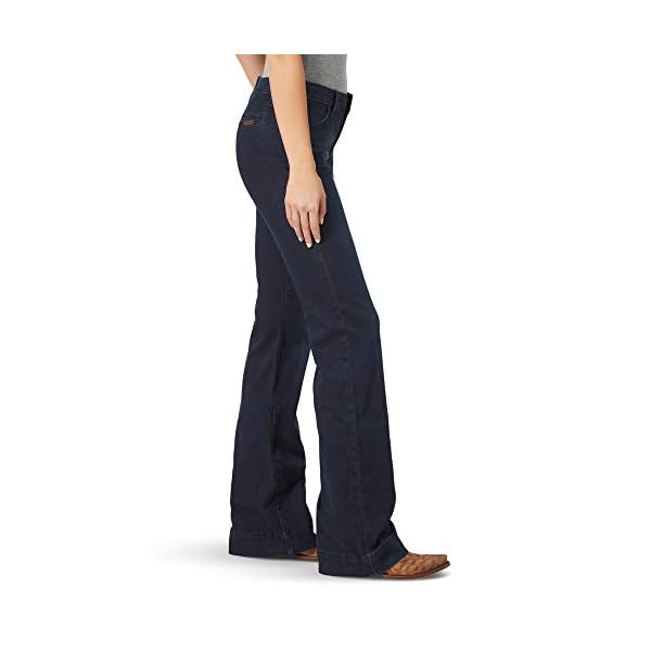 Wrangler womens Retro Mae Mid Rise Wide Leg Trouser Jeans, Dark Blue, 11 1 US