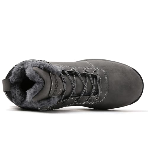 Image of TSIODFO Men's Waterproof Snow Boots Leather Hiking Boot