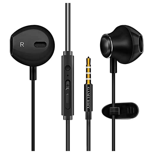 Auriculares Jack 3.5 mm, Radios con, con Cable y Microfono, Headphones Wired, Earphones, In ear, con Microfono, Fones, Auricular, Control de Volumen, Llamadas HD Sin Ruido, Sonido Bajos Potentes,Negro