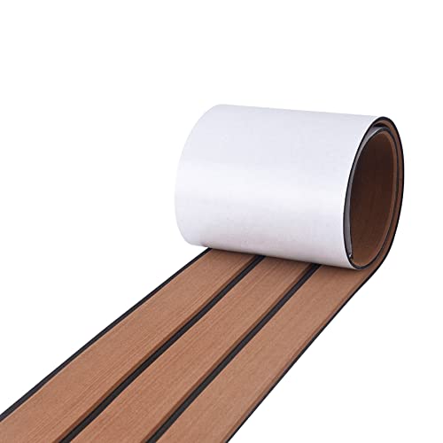 SenMore Eva-Bootsdeckbeschläge, Yacht-Marineteppich mit Selbstklebender Rückseite, rutschfeste Matte, 240 x 17 cm