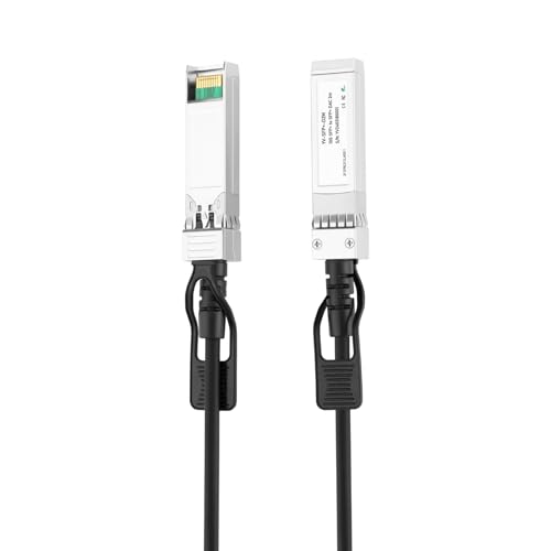 Image of HANUTECH SFP Cable,10G SFP+ to SFP+ DAC, 10GBASE-CU Passive Direct Attach Copper Twinax Cable for for Cisco SFP-H10GB-CU0.5M,Ubiquiti,D-Link,Netgear,Mikrotik Devices,Passive (3 Meter)