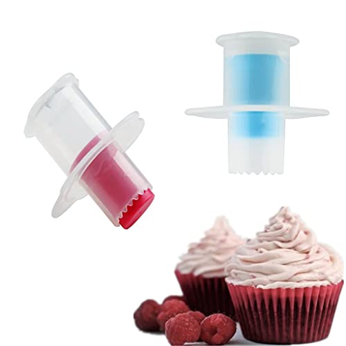 LATRAT 2 Stück Aushöhler für Cupcakes, Kuchenentkerner, Kunststoff Cupcake-Ausstecher Plunger Kreisschneider Kern-Remover Muffin Kuchen, Ausstechform zum Dekorieren von Gebäck, zufällige Farbauswahl