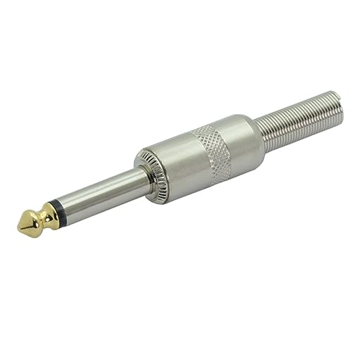 Conector Jack 6,35mm mono macho con muelle para cable de micro y pedal de efectos lote de 10 4