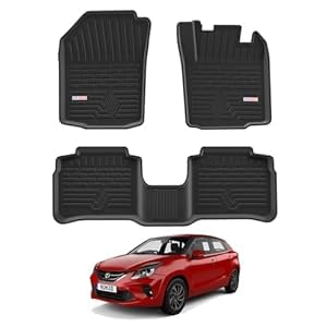 Image of Premium Glanza (2019-21) TPE Car Mats | Durable Anti-Slip 3D Car Floor Mat | Waterproof, Dustproof & Easy to Clean TPE Foot Mat | All Weather Car Floor Mat | Custom Fit Accessories