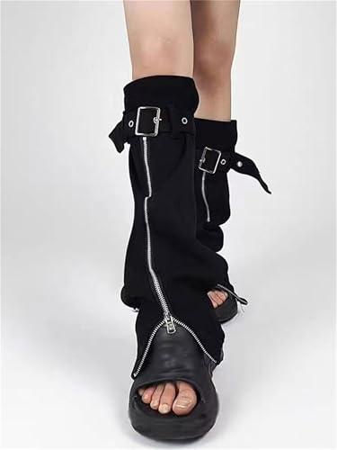 Image of Sup-Coente Gothic Flare Leg Warmers for Women Punk Goth Steampunk Y2k Emo Grunge