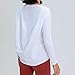 WYBFZTT-188 Frauen langärmelig Yoga Shirts lose atmungsaktive T-Shirt Sport fließender T-Stück Feuchtigkeitsdocht-Training Hemden Saum Tunika-Tanktop (Size : Small)