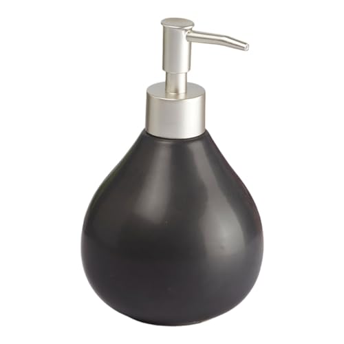 Image of SaSaSa Ceramic Soap Dispenser for Bathroom handwash, refillable Pump Bottle for Kitchen Hand wash Basin, Set of 1, Black (8013)