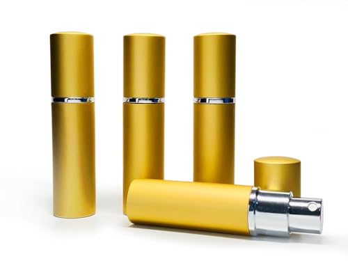 20 Pack Set 10ML Protable Refill Bulk Atomizer Spray Travel Perfume Bottle Hydrating Empty Bottle (20Pack Metal Gold)