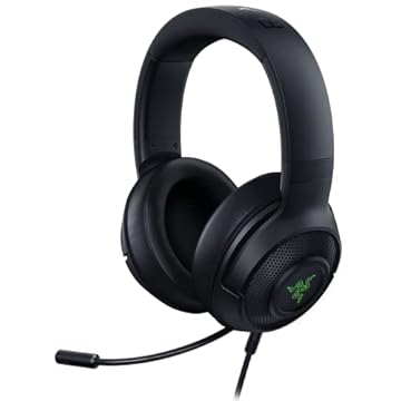 Headset Gamer, Razer, Kraken V3 X: Som surround 7.1 - Drivers Triforce 40 mm - Microfone cardioide dobrável HyperClear - Iluminação Chroma RGB - para PC - Preto clássico
