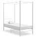 Produktbild vidaXL Himmelbett Metallbett Bett Einzelbett Bettrahmen Bettgestell Lattenrost Schlafzimmermöbel Schlafzimmerbett Weiß Metall 90x200cm