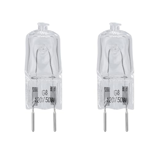 Microwave Oven Bulb - G8/50W/120V Halogen Bulb Lamp, Used for GE's Ultra Range Microwave Range Hood, Kitchen Stove Light Surface Bulb, Replacing WB08X10057 WB08X10051 (2 Pieces)