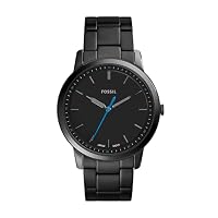 Fossil Men's Black Stainless Steel The Minimalist Analogue Watch, 44mm