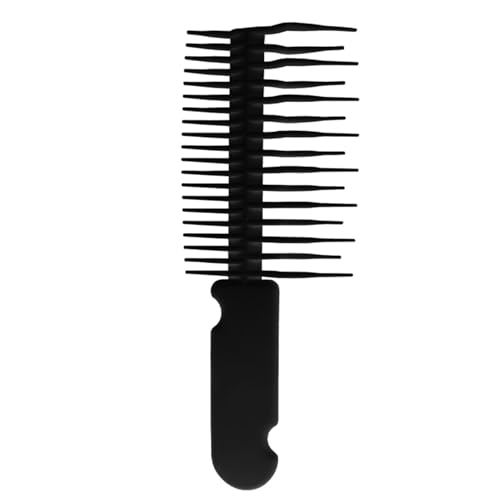 Peine desenredante – Peine de ABS con dientes anchos | Peine desenredante para desenredar el cabello | Cepillo desenredante con mango estriado | Peine para cabello rizado | Peine para rizado natural