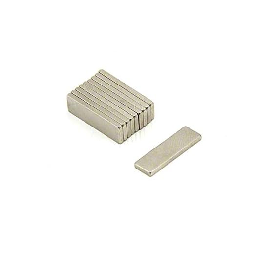 First4magnets F330-10 20 x 6 x 1,5 mm tjock N42 neodymmagneter – 1,6 kg dra (förpackning med 10), silver, 25 x 10 x 3 cm, stycken