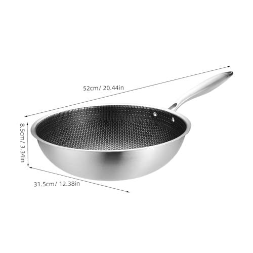 Wok Healifty de acero inoxidable antiadherente 2.21 lb miniatura 2