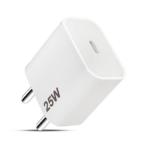 Image of ZYBUX 25W Fast Type C Google Charger Adapter For Pixel 6A,Pixel 7,Pixel 7 Pro,Pixel 6 Pro,Pixel 5,4 Chrome Book Type C Charger,Your Pixel Series Mobile Phone With Usb-C 25 Watt Charging Adaptor,White