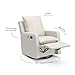 Storkcraft Timeless Reclining Glider (Ivory) -USB Charging Port, 360-Degree Metal Swivel Base, Manual Extending Foot Rest, Supportive Cushions, Durable Fabric