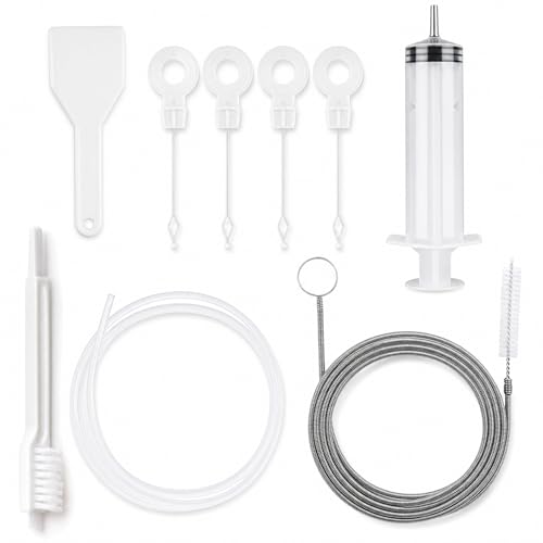 Image of 9 Pcs Refrigerator Water Line Cleaning Kit - 47 inch Flexible Drain Brush, Unclog Fridge & Ice Maker in 30 Sec, Reusable Pipe Cleaner Tool for Ice Dispenser, Sink, AC Drain Line - DIY Save $200+ (9)