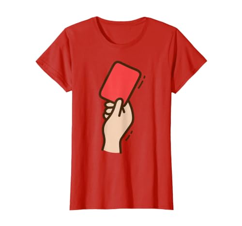 Funny Red Football Card T-Shirt, Women, Red, Small