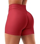 YEOREO Women Workout Yoga Shorts 4.5" No Front Seam Hidden Scrunch Almiy High Rise Buttery Biker ...