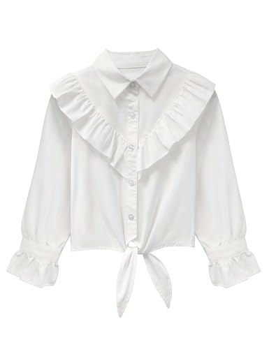 Image of Girls Sleeveless Plaid Button Down Shirt Summer Crop Tops Tie Knot Ruffle Sleeve Shirt Blouse 3-12Y