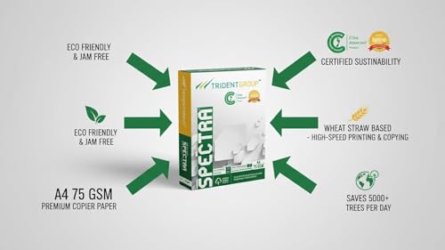Image of ZS COLLECTION A4-Size Printer Paper 80.5L x 57.1W Centimeters | 500 sheets A4-size Paper bundle | 75 GSM White Paper For Laserjet & Inkjet Printer | Fast Drying | Eco Friendly -10 Ream
