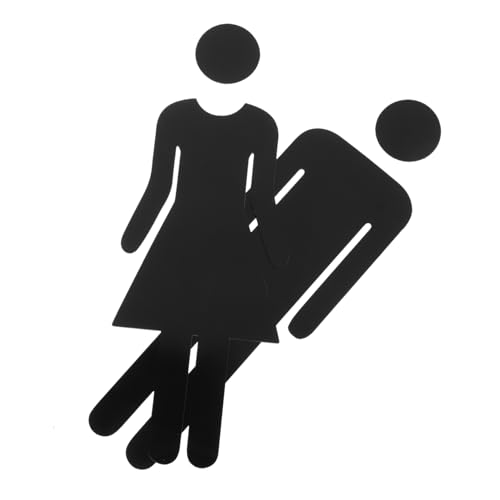 minkissy 2個 アクリル製バスルームドアサイン ブラック 男女別トイレ表示セルフ接着プ ホテル 店舗 オフィス用清潔感ある洗面所標識