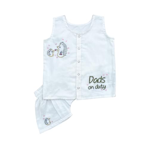 Image of Cotton Jhabla Set for Infants and Toddlers | Snap Buttons Jabla |Soft Mulmul |Breathable and Comfortable | Top with Diaper friendly bottoms