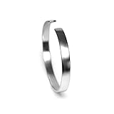 Herren Armreif Silber massiv aus 925er Sterling Silber matt Männer Armband handgefertigte Armspange größenverstellbar offen | Designer Männerschmuck aus Deutschland mit Geschenkbox (Minimalistisch)