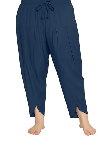 Image of Loose Fit Rayon Dhoti Tulip Pants for Women Patiala Salwar Bottom Wear Harem Pants, Waist Free Size (28 Inch to 42 Inch)