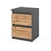 MRBLS_HOME Nachttisch Nachtschrank Nachtkommode Modern Möbel mit 2 Schubladen Kommode Holz Schubladenschrank für Ihr Schlafzimmer (Grau Matt - Wotan) – 32,5 x 43 30 cm (B/H/T)
