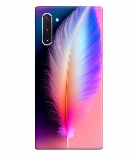 Image of Printed Hard Back Case Cover & Compatible for Samsung Galaxy Note 10 | Colourful Feather (Multicolor) - D1181
