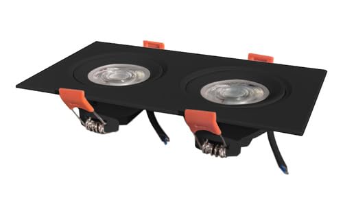 Spot De Embutir Easy Led Duplo 2X5W 400Lm Bivolt Moderno - Preto - 4000K - (Branco Neutro)