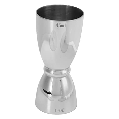 Alvinlite Double Cocktail Jigger Shot Measure Acciaio Inossidabile Jigger Finitura lucidata a Specchio Misurino per Alcol Strumento per Bar per Barman 30-45 ml(d'Argento)